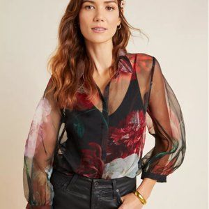 Anthropologie Aliya Puff-Sleeved Buttondown - Pankaj & Nidhi